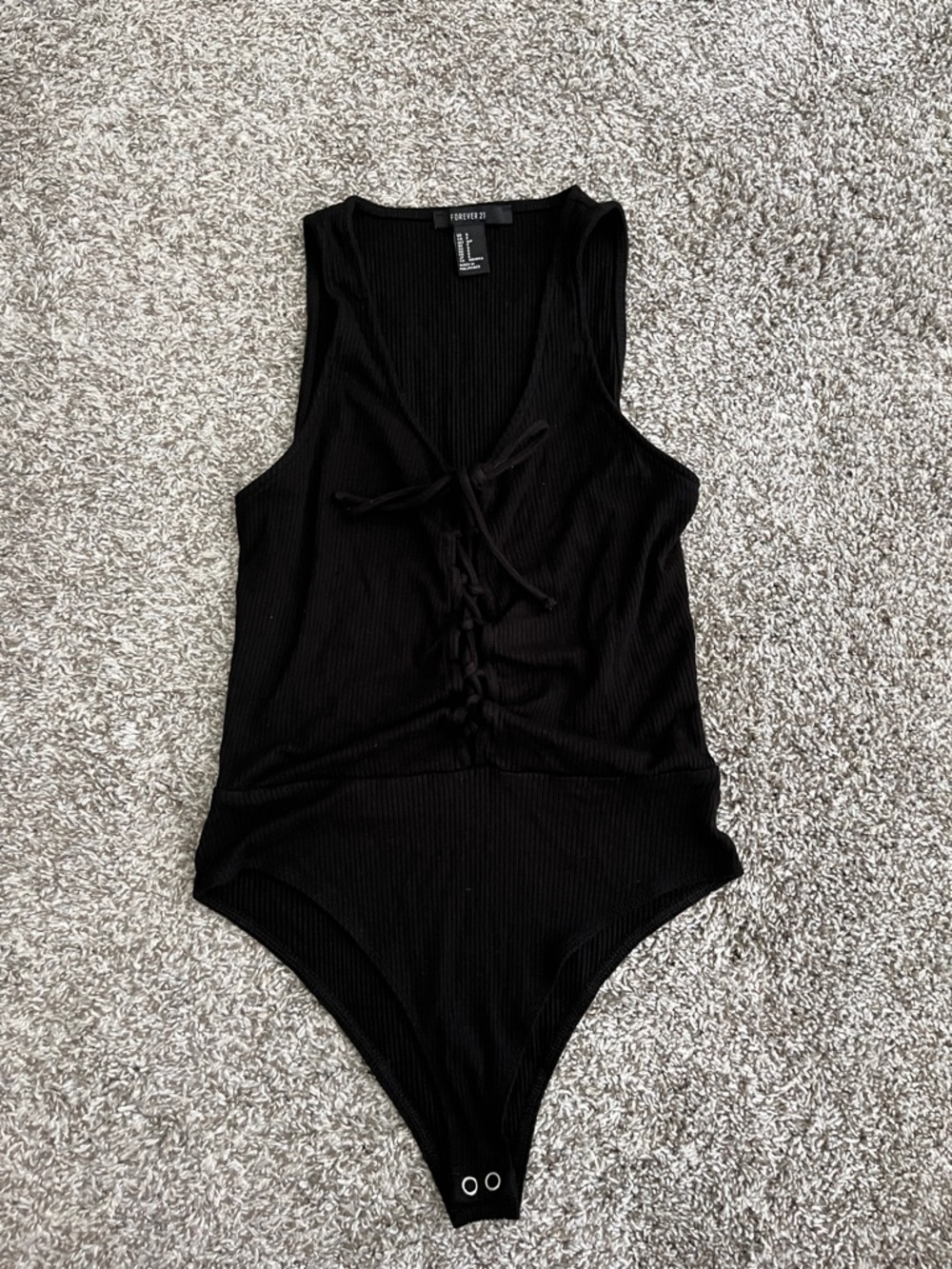 3/$12 Forever 21 Black Lace Up Bodysuit